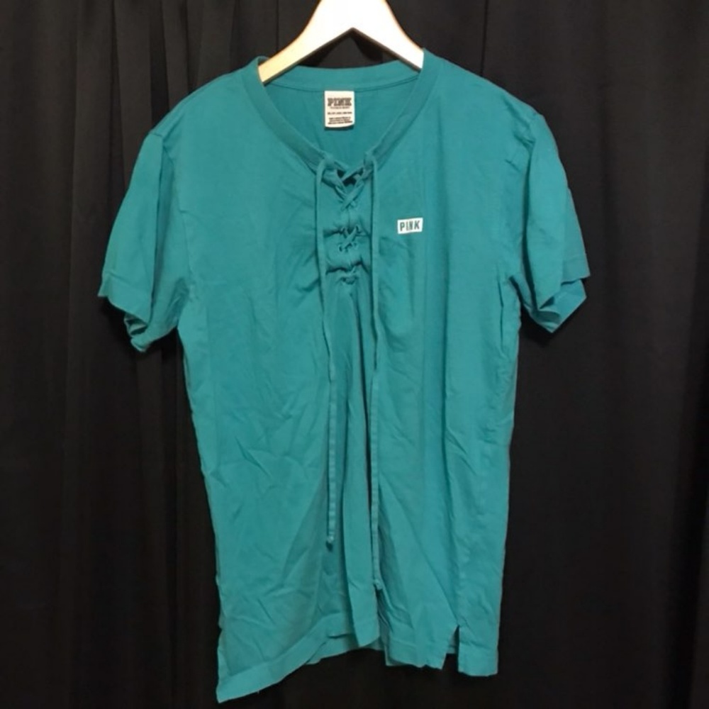 PINK Lace Up Campus Tee